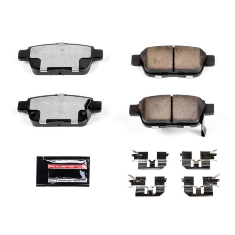 PowerStop rear Z36 Truck & Tow brake pads for Acura TL 2009-2014, showing performance brake pads with hardware included