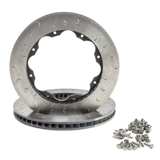 Alcon rear left slotted brake rotor ring kit for Nissan R35 GTR Gen 1/2 380x30mm, showing the slotted rotor with metallic finish.