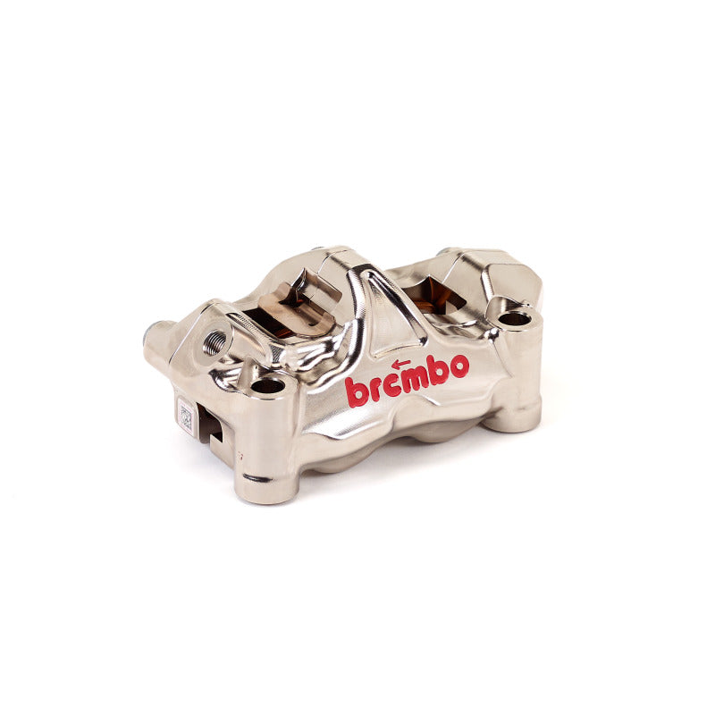 Brembo GP4-RX brake caliper for left side, OE Brembo Powersports brake caliper with orange and black design.