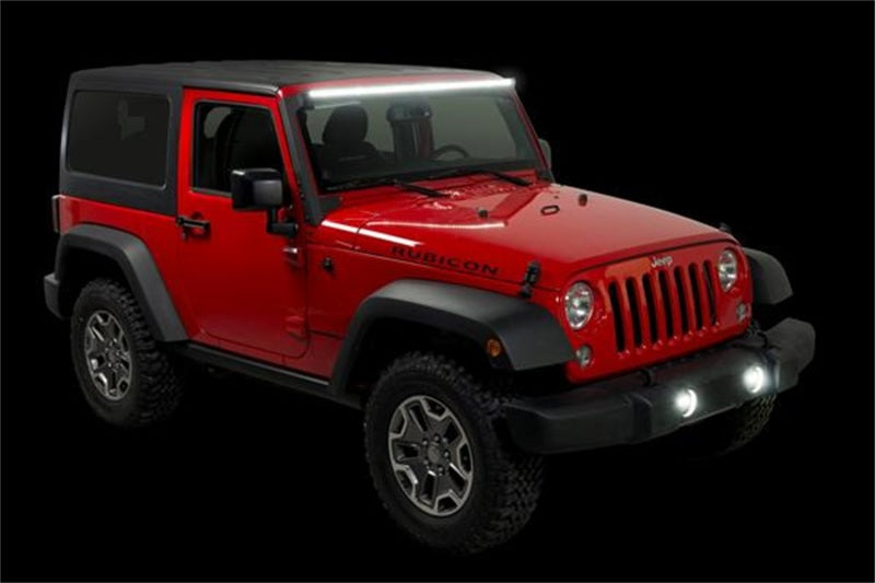 Putco 50-inch straight roof bracket kit for Jeep Wrangler JK (2007-2018), metal brackets designed for roof rack installation.