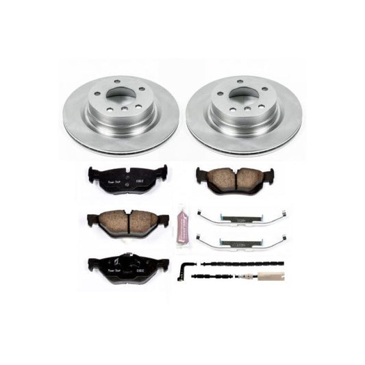 PowerStop rear OE brake kit for 2006 BMW 325i, includes brake rotors and pads, designed for optimal stopping power.