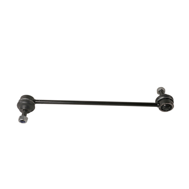 Moog Volvo S60 2011-2017 front sway bar endlinks, automotive suspension component with metal ball joints and mounting hardware.
