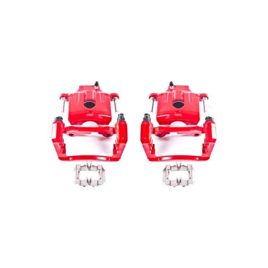 PowerStop rear red brake calipers with brackets for Buick Rainier 2004-2007, performance brake calipers pair.