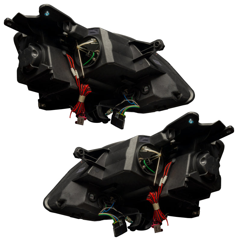 Oracle Lighting LED halo headlights for 2008-2012 GMC Acadia with amber accents, pre-assembled for easy installation.