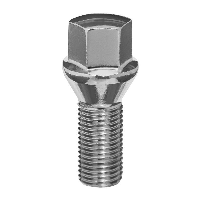Chrome Method Lug Bolt Hex M16x1.5 for Ram ProMaster, durable wheel lug nuts by Method Wheels, shown on vehicle wheel.