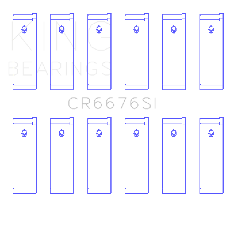 King Engine Bearings Nissan RB30/VG30 connecting rod bearing set, size +0.50mm, metal construction, displayed in the image.