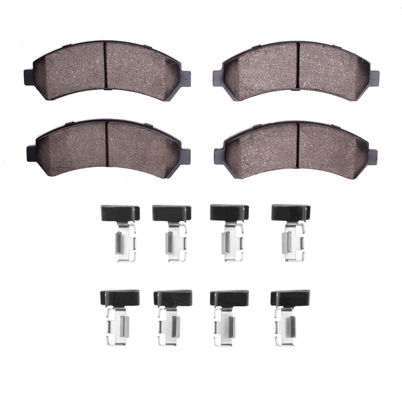 R1 Concepts OE front ceramic brake pads and hardware kit for Chevrolet Blazer 1997-2005, showing brake pads and hardware components.