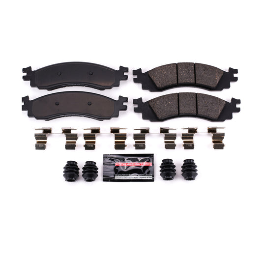 PowerStop Z23 Evolution Sport brake pads with hardware for 2006-2010 Ford Explorer, performance front brake pad set.