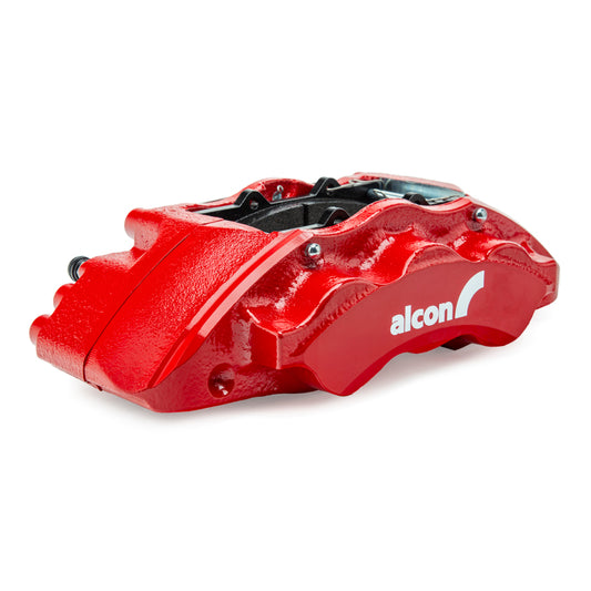 Alcon 19+ Silverado, Sierra, Suburban, Tahoe, Yukon big brake kit with red 6-piston calipers and 355x33mm rotors.