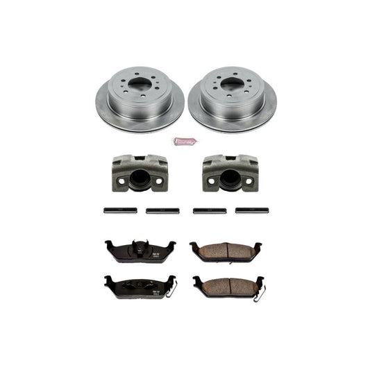 PowerStop rear brake kit for Ford F-150 2004-2011 with calipers, OEM-style brake components for reliable stopping power.