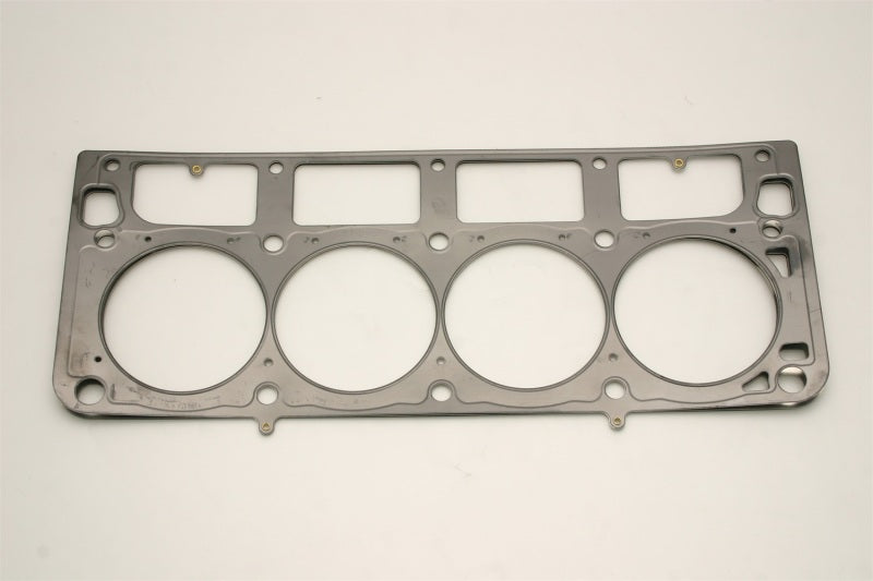 Cometic GM LS1 head gasket with 4.125 inch bore, MLS design, and .040 inch thickness, featuring M.I.D. sleeves for engine sealing.