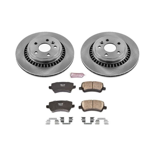 PowerStop OE rear brake kit for 2010-2017 Volvo XC60, includes brake rotors and pads, designed for reliable stopping performance.