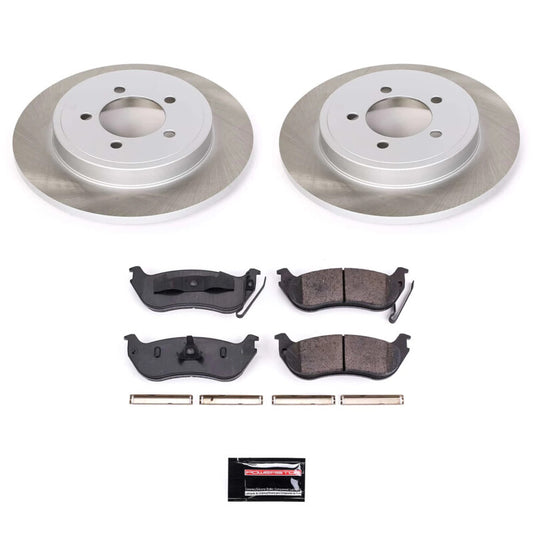 PowerStop rear semi-coated rotor kit for 2007-2010 Mercury Mountaineer, performance brake components with clean, durable design.
