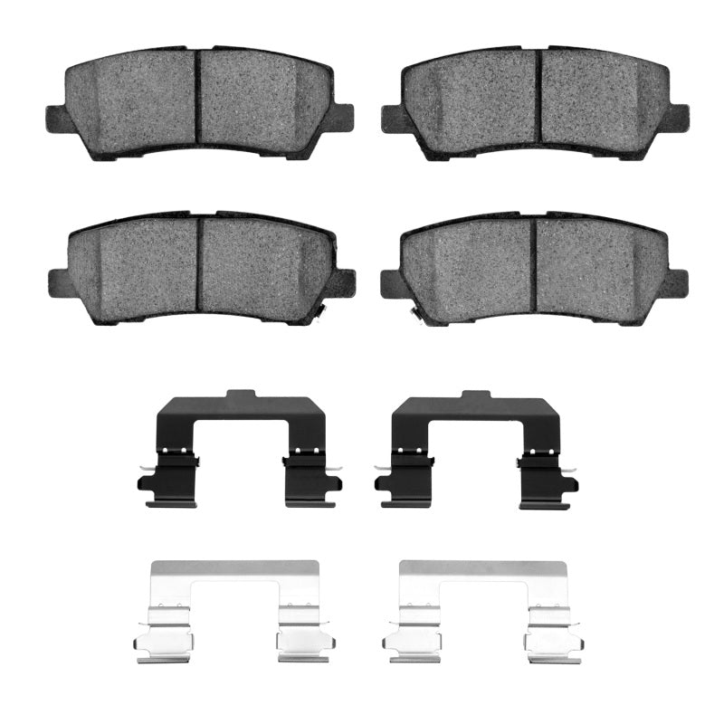 Ford Mustang R1 Concepts rear ceramic brake pads and hardware kit, OE brake pads with hardware for model years 2015-2023.