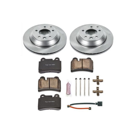 PowerStop OE rear brake kit for 2006 Volkswagen Touareg, including brake rotors and pads installed on the vehicle.