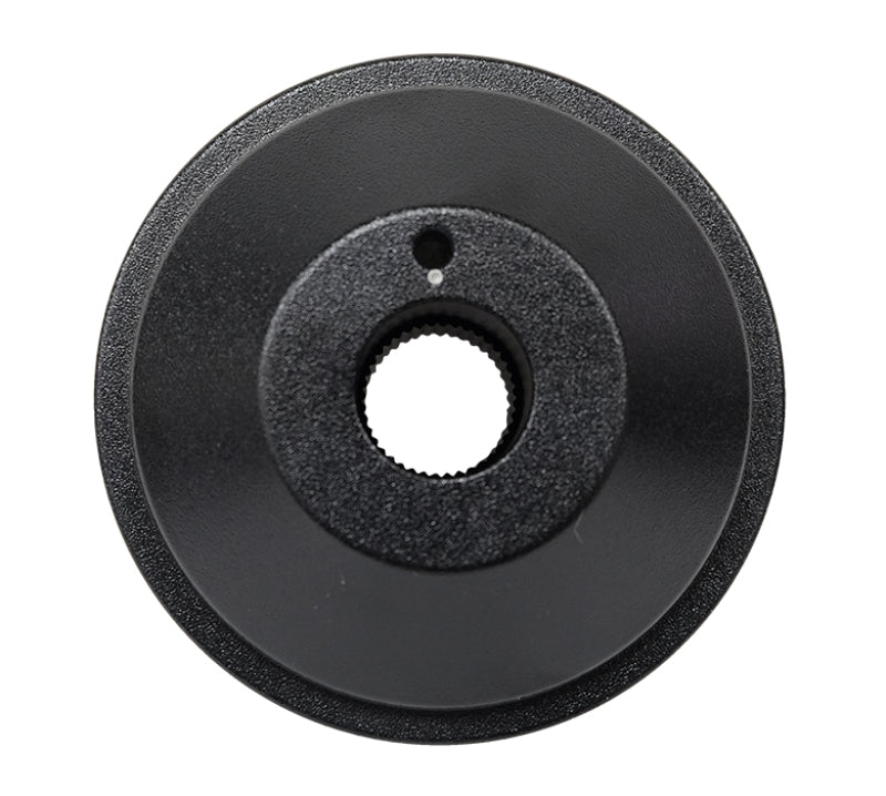 NRG Short Spline Adapter for Can Am Maverick X3 steering wheel hub, black metal with spline teeth for quick installation