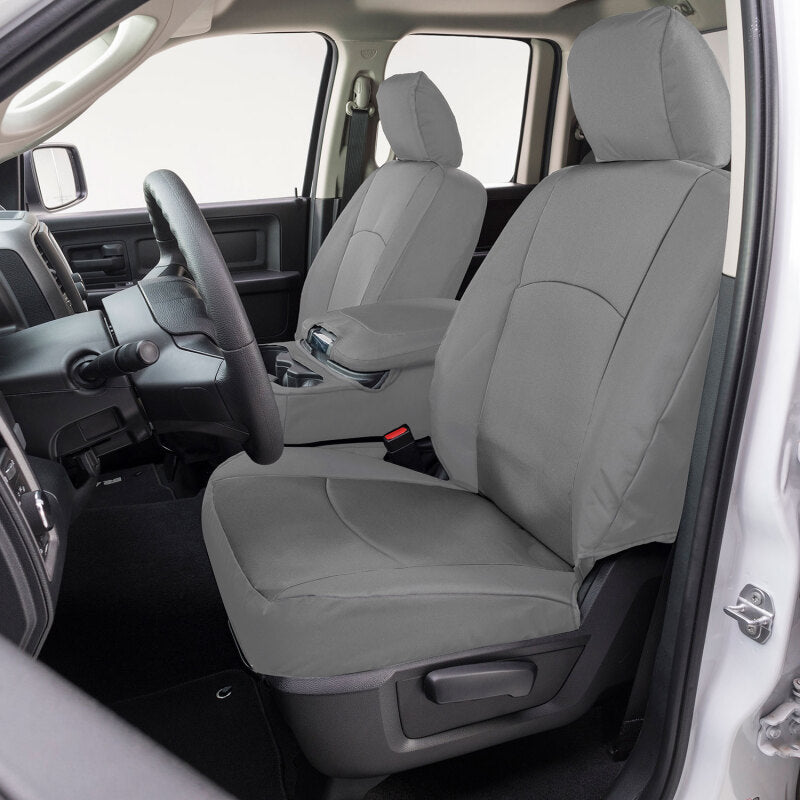 Covercraft Endura PrecisionFit custom second row seat covers on Toyota Grand Highlander, showcasing durable fabric and tailored fit.