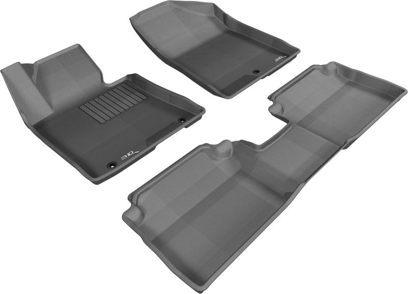 3D MAXpider rubber floor mats in black for Hyundai Elantra GT 2013-2017, full set with textured surface and custom fit.