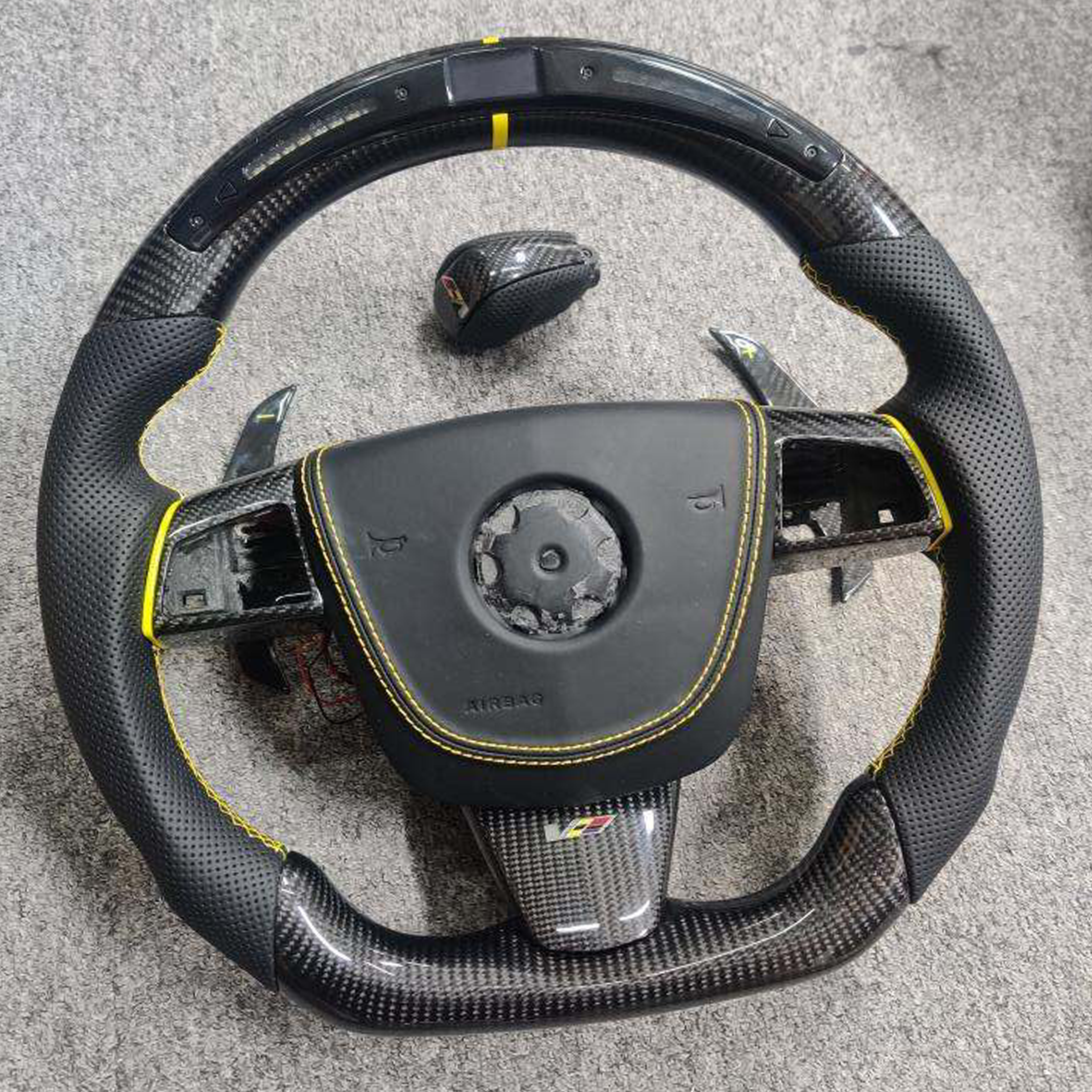 2008 - 2015 Cadillac CTS CTS-V "V2" - Custom Airbag Cover for Steering Wheel with options