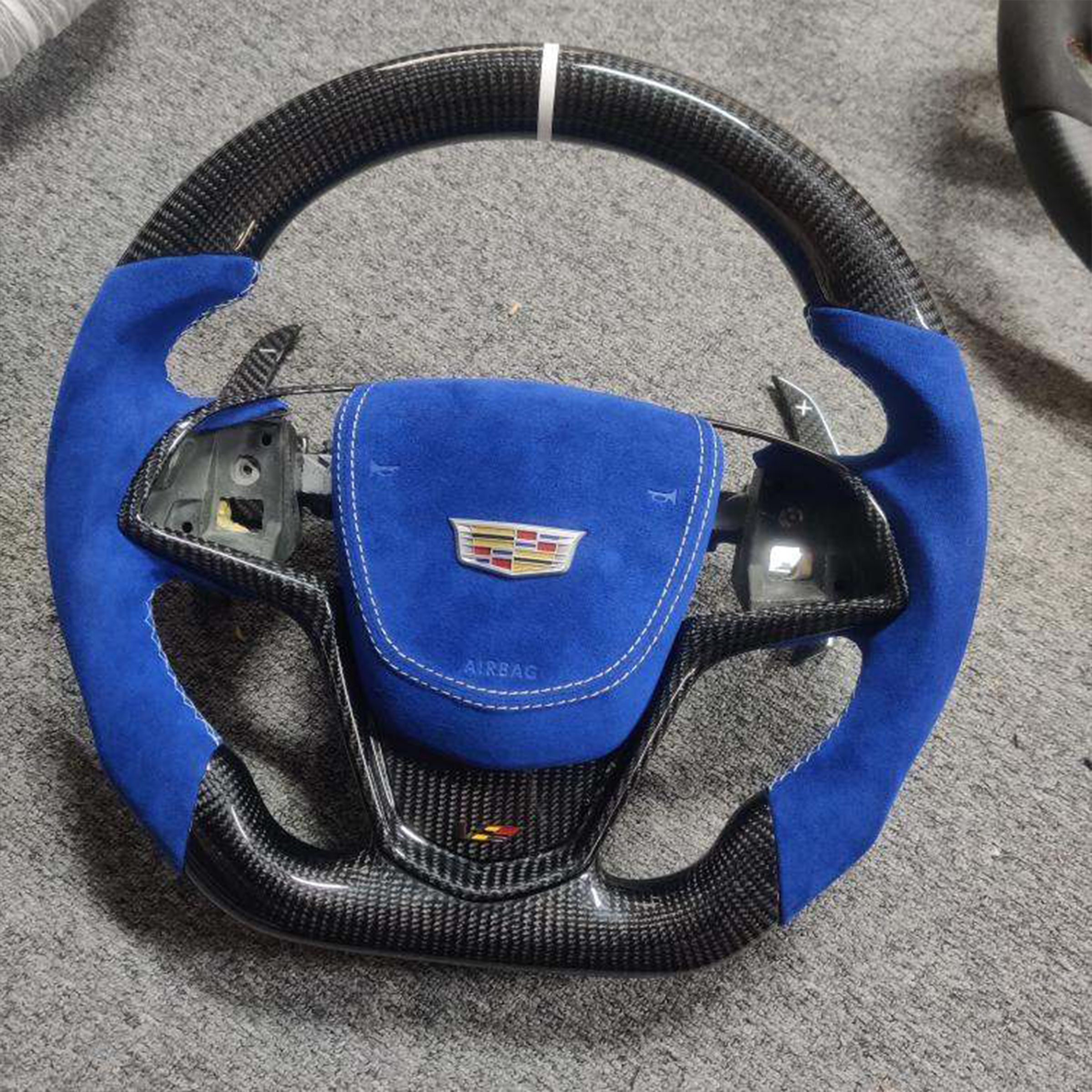 2013 - 2019 Cadillac ATS ATS-V - Custom Airbag Cover for Steering Wheel with options