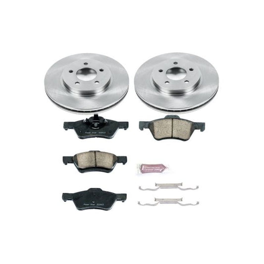 PowerStop OE brake kit for 2008-2010 Ford Escape, front auto specialty brake system with brake pads and rotors.
