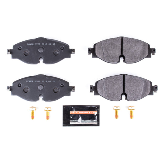 PowerStop front track day racing brake pads installed in a 2015-2019 Audi A3, designed for high-performance braking.