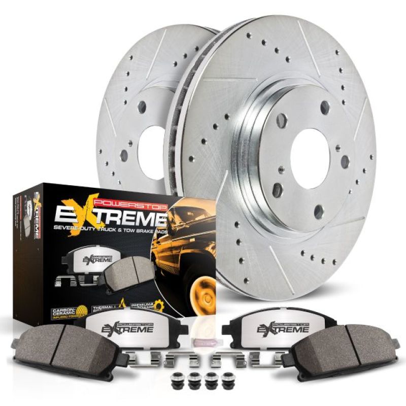 PowerStop Z36 brake kit for 2004-2005 Buick Rainier, front performance brake components with rotors and pads.