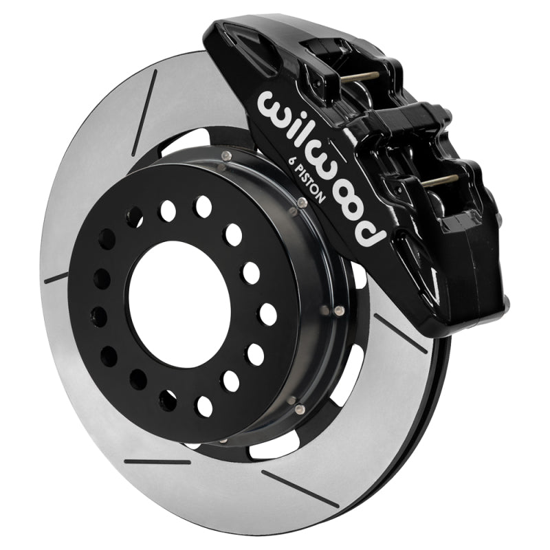 Wilwood Ford Mustang II Dynapro front brake kit with 12.19-inch slotted rotor and black finish, designed for high-performance braking.