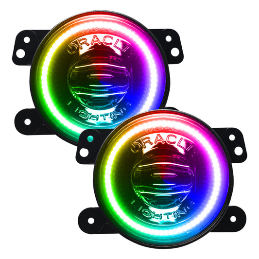 Oracle Lighting High Performance LED Fog Lights for Jeep Wrangler JK, JL, JT with ColorSHIFT dynamic lighting effects