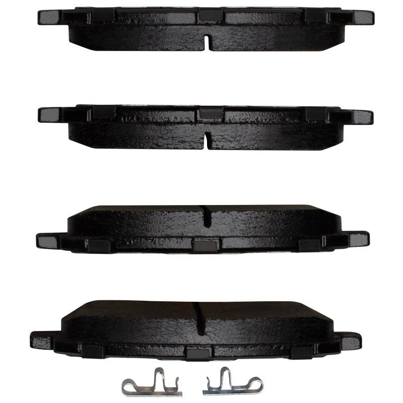 R1 Concepts OE front semi-metal brake pads for 1997-2003 Subaru Legacy, showing the brake pad set with metal backing plates.