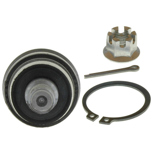 Moog front lower ball joint for 2002-2004 Acura RSX, close-up view of the automotive suspension component.