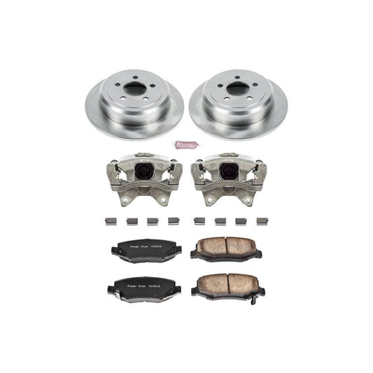 PowerStop OE rear brake kit with calipers for Dodge Nitro 2007-2011, featuring Autospecialty brake components.
