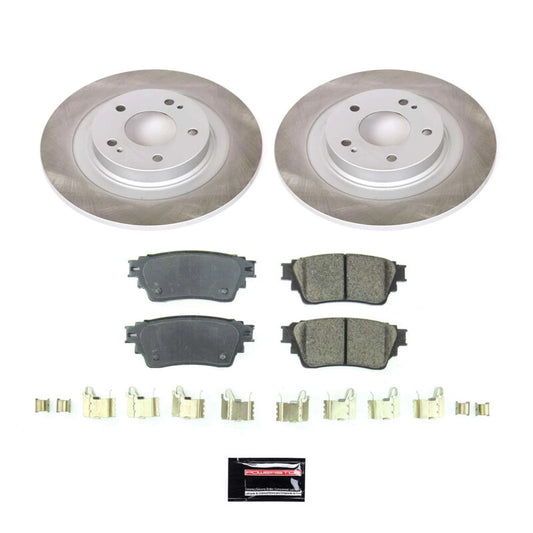 PowerStop rear semi-coated brake rotor kit for Mitsubishi Outlander PHEV 2018-2020, performance brake kit with ventilated rotors