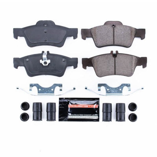 PowerStop Z23 Evolution Sport rear brake pads with hardware for Mercedes-Benz CL500 (2003-2006), performance brake pads.