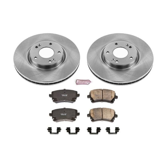 PowerStop OE brake kit for Hyundai XG350 2003-2005 front autospecialty brake components, including rotors and pads.