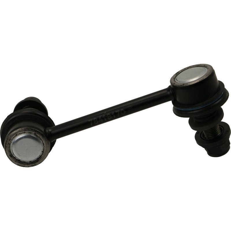 Moog 15-17 Chrysler 200 rear right sway bar endlink with metal bushings and mounting hardware, vehicle suspension component.