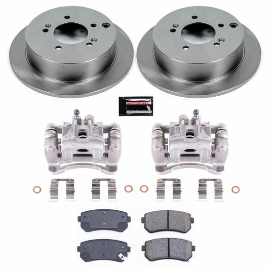 PowerStop rear brake kit with calipers for Hyundai Tucson 2010-2015, OE-style auto specialty brake replacement.