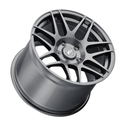 Forgestar F14 Drag 20x10 satin black cast wheel with 6x135 bolt pattern and ET38 offset displayed in the image.