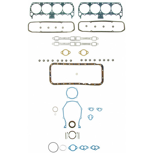 Fel-Pro FS 7891 PT engine gasket set showing multiple rubber and metal gaskets for automotive engine repair.