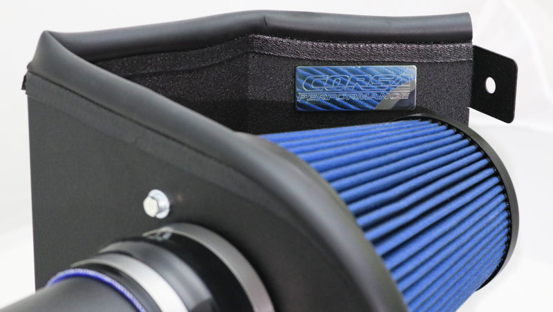 CORSA Performance Corsa Apex 12-17 Jeep Grand Cherokee SRT 6.4L MaxFlow 5 Metal Cold Air Intake system installed in engine bay