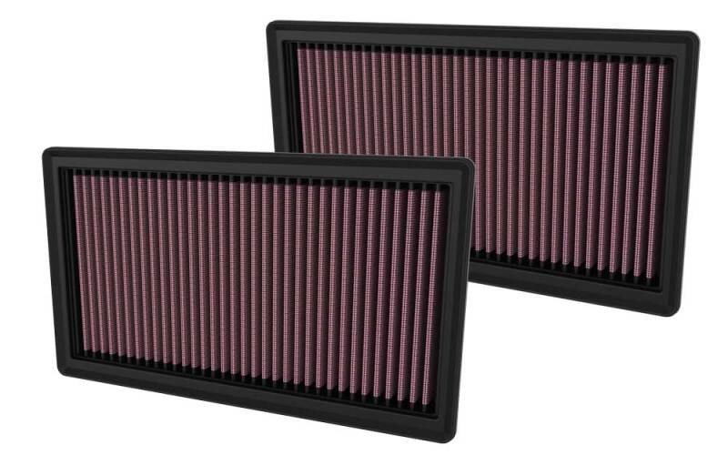 K&N Engineering drop-in air filter for 2022 Land Rover Range Rover V8 4.4L engine, showing the high-flow filter element.