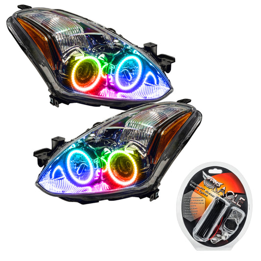 Oracle ColorSHIFT headlights for Nissan Altima Coupe 2010-2012, SMD HL style with vibrant multicolor lighting effects