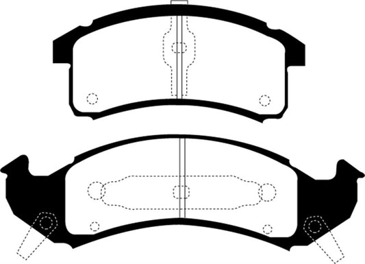 EBC Redstuff performance front brake pads for 92-93 Buick Le Sabre FWD 3.8 engine, high-performance automotive brake component
