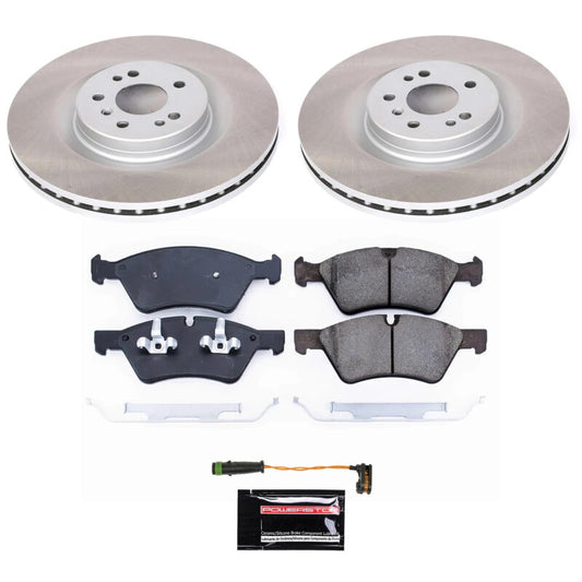PowerStop semi-coated front brake rotor kit for 2006-2007 Mercedes-Benz R500, performance blank brake upgrade.