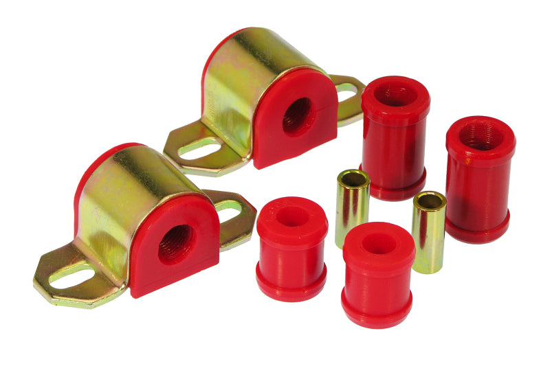 Red Prothane 67-81 Chevy Camaro/Firebird rear sway bar bushings, 3/4 inch, 2-bolt, designed for improved suspension performance.