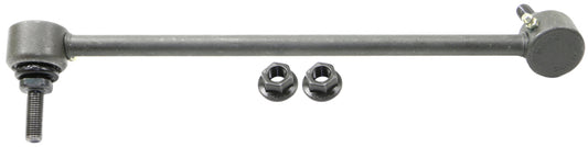 Moog 14-17 Chevrolet SS front left sway bar endlink showing metal ball joint and mounting hardware for suspension upgrade.