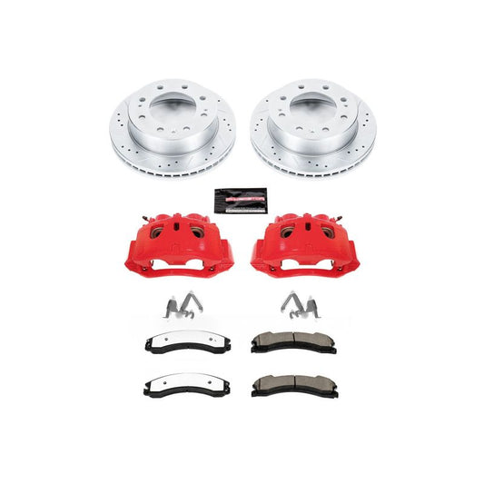 PowerStop front Z36 truck and tow brake calipers for 2012-2019 Chevrolet Silverado 2500 HD, performance brake calipers in black.