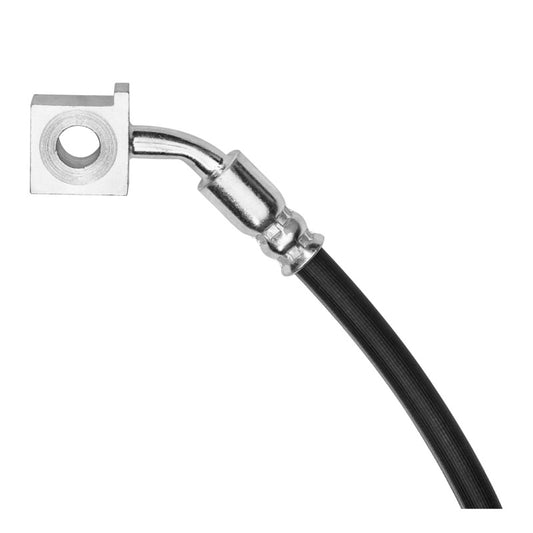 DFC Chevrolet Corvette front right brake hose from the brake line kit, showing the flexible metal and rubber components