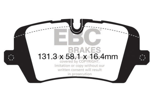 EBC Ultimax2 rear brake pads for Land Rover Discovery 5 3.0L Supercharged 2017+, OE quality brake pads.