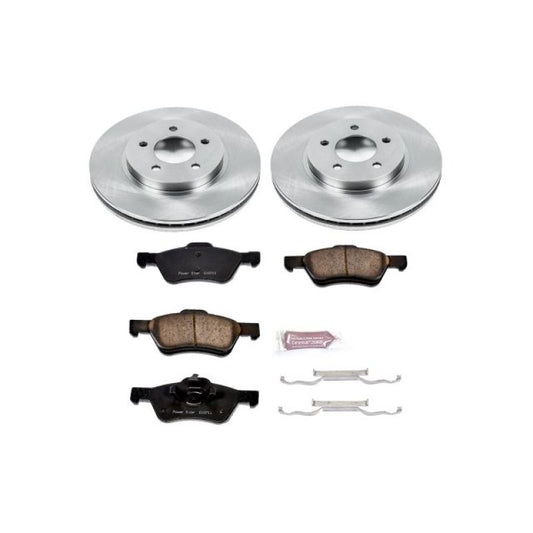 PowerStop OE front brake kit for Ford Escape 2005-2010, includes brake rotors and pads, automotive brake replacement parts